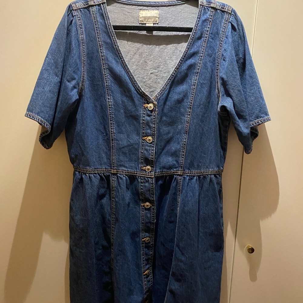 Denim Button-Down Dress